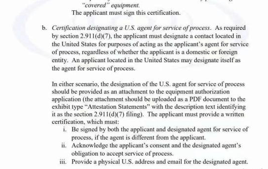皇冠信用网登2代理申请_美国无线射频产品即2023年2月6日起申请FCC ID需提供美国代理商